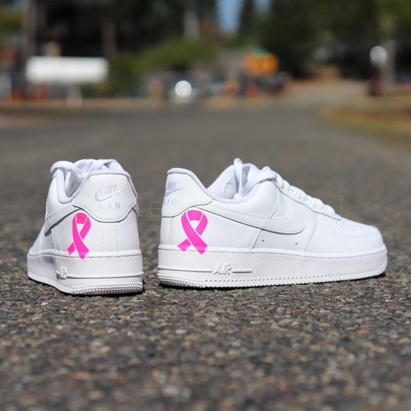 Nike Air Force One Breast Cancer Awareness Pink Ribbon Custom - Picture 6 of 9